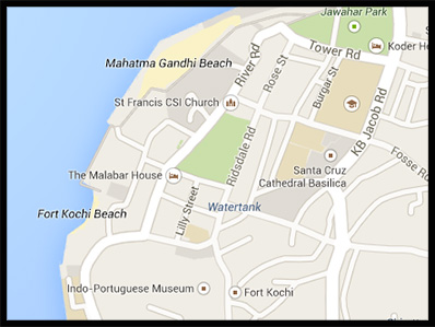 hotels Fort Cochin Map